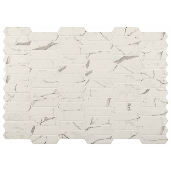 Msi Statuario Celano Picket 14 In. X 9.5 In. X 6 Mm Glass Mesh-Mounted Mosaic Tile, 15PK ZOR-MD-0314 - main